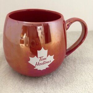 Tim Hortons Iridescent Mug High Gloss Red With White Maple Leaf